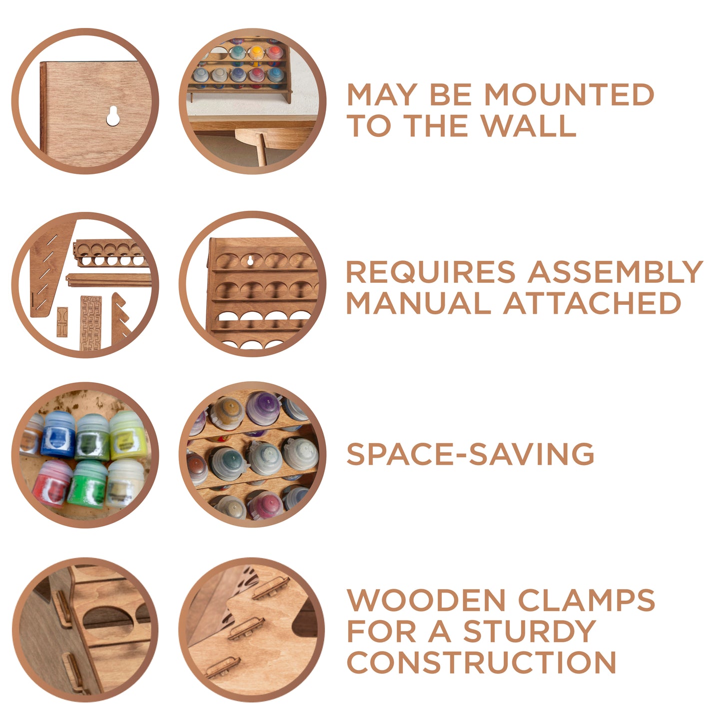 60-Bottle Warhammer Wall Paint Rack | Plydolex - Citadel Fit