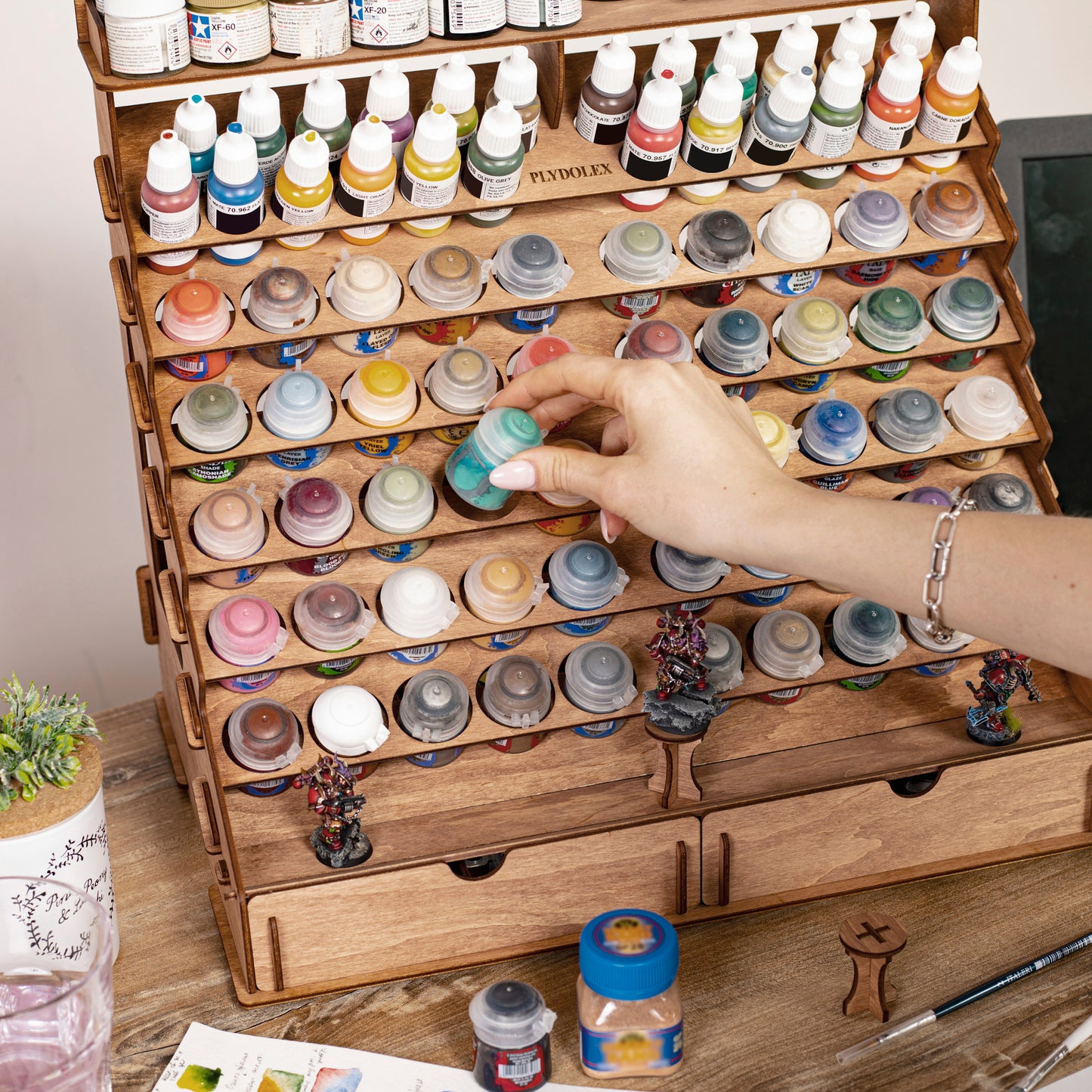 74-Bottle Warhammer Paint Organizer | Plydolex