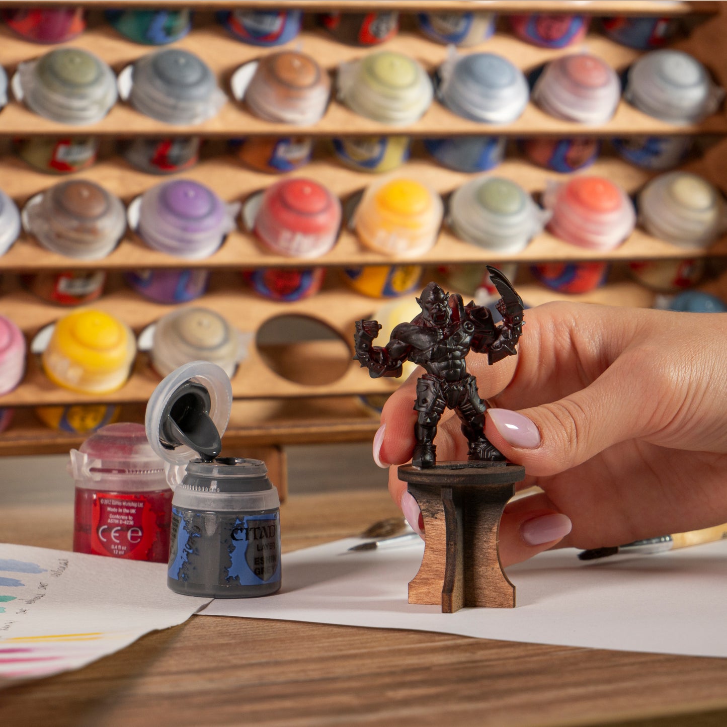 60-Bottle Warhammer Wall Paint Rack | Plydolex - Citadel Fit