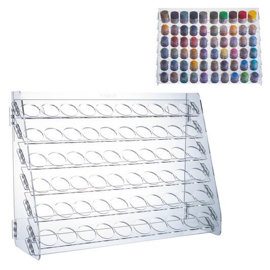 Plydolex Acrylic Paint Storage Organizer with 60 Holes For Citadel Paints and Others - Wall-Mounted Citadel Paint Rack Ideal As Paint Rack Organizer