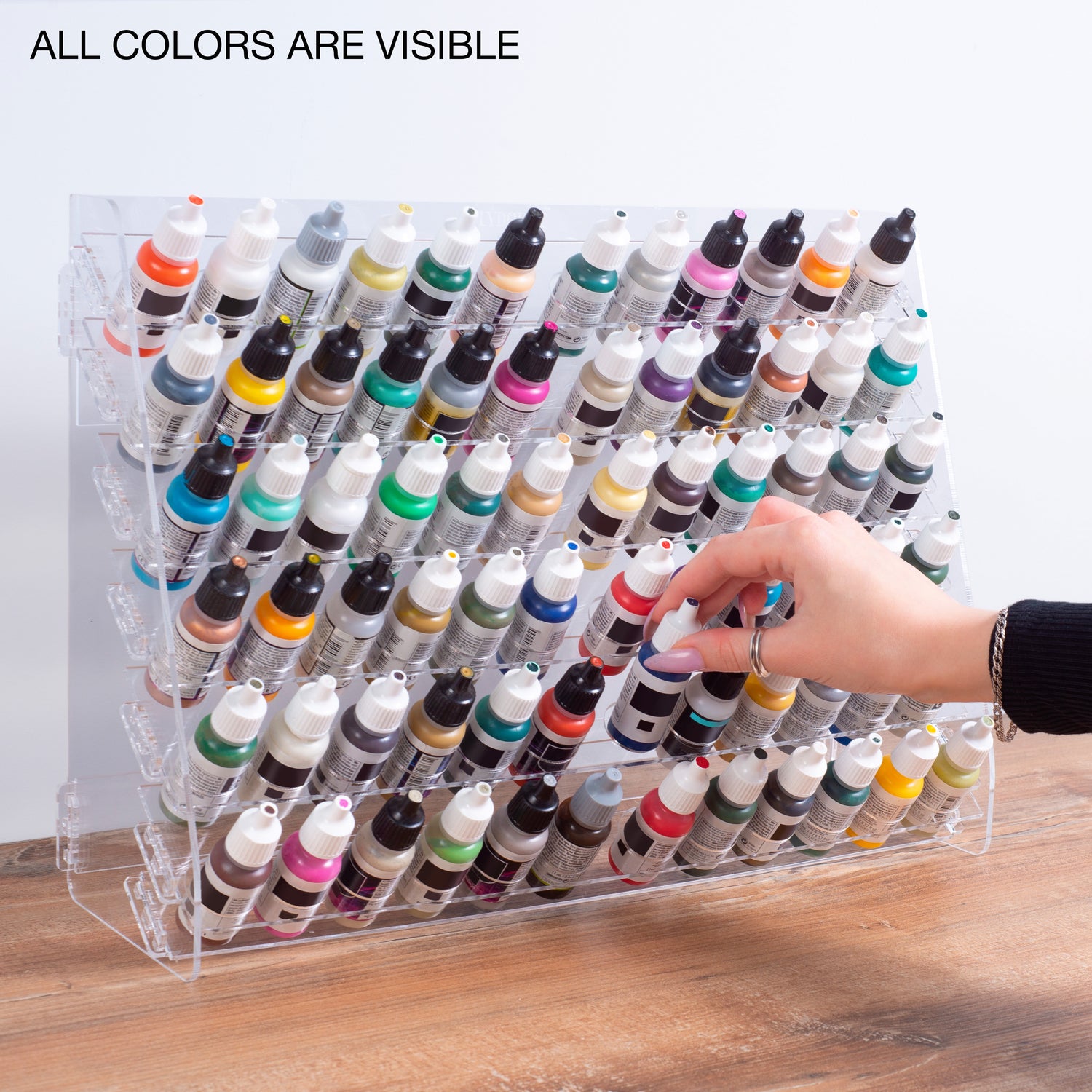Plydolex Acrylic Paint Storage Organizer with 72 Holes for Vallejo Pai