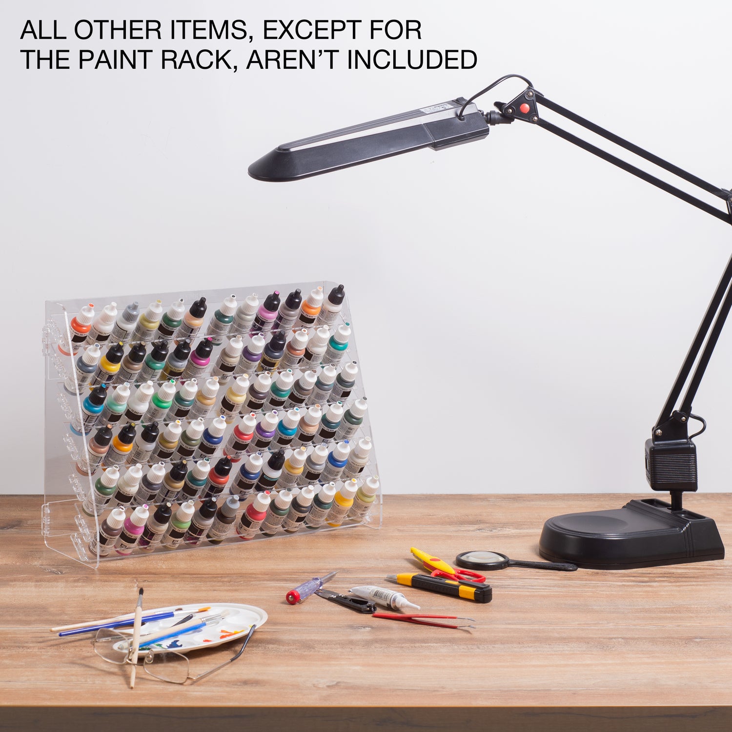 PLYDOLEX Paint Rack Organizer with 65 Holes of 2 Sizes for