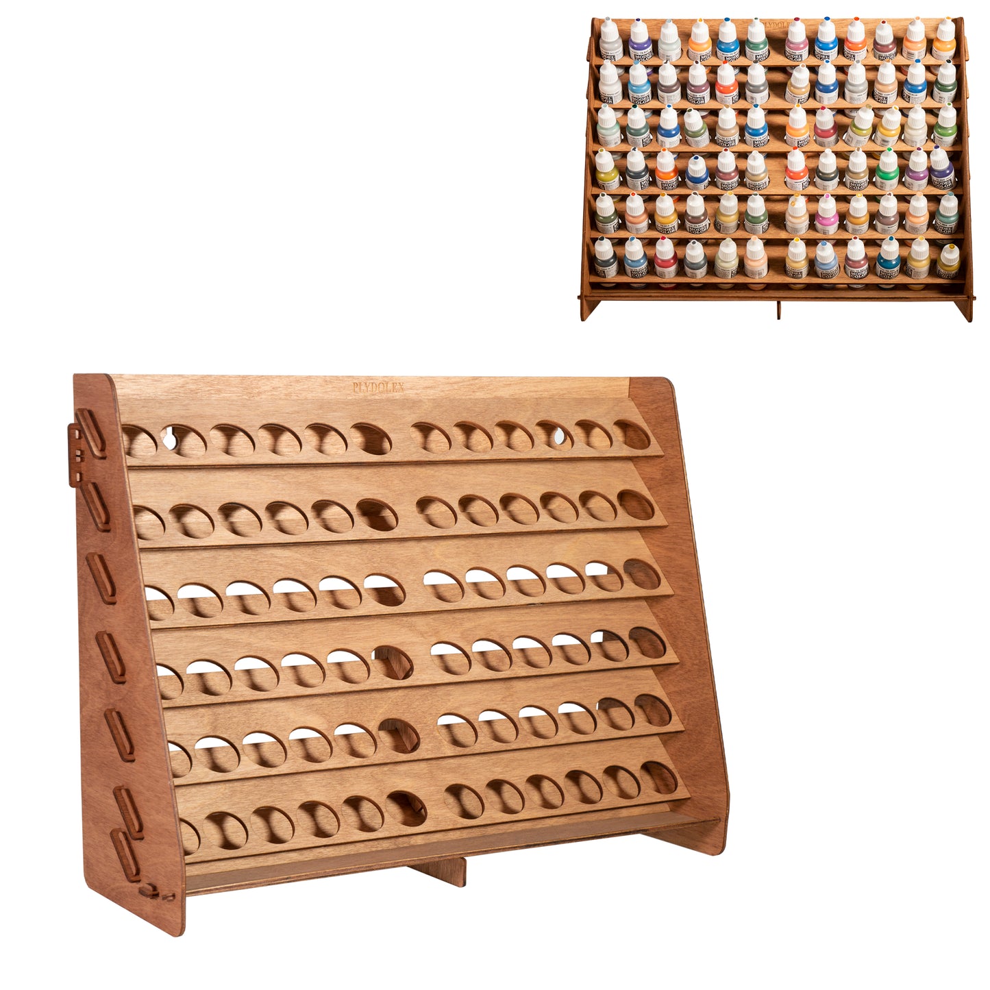 PLYDOLEX Paint Rack Organizer with 65 Holes of 2 Sizes for Miniature Paint  Set – Plywood Organizers for Miniaute Painters - Wooden HandCraft Gift and  Accessories by Plydolex