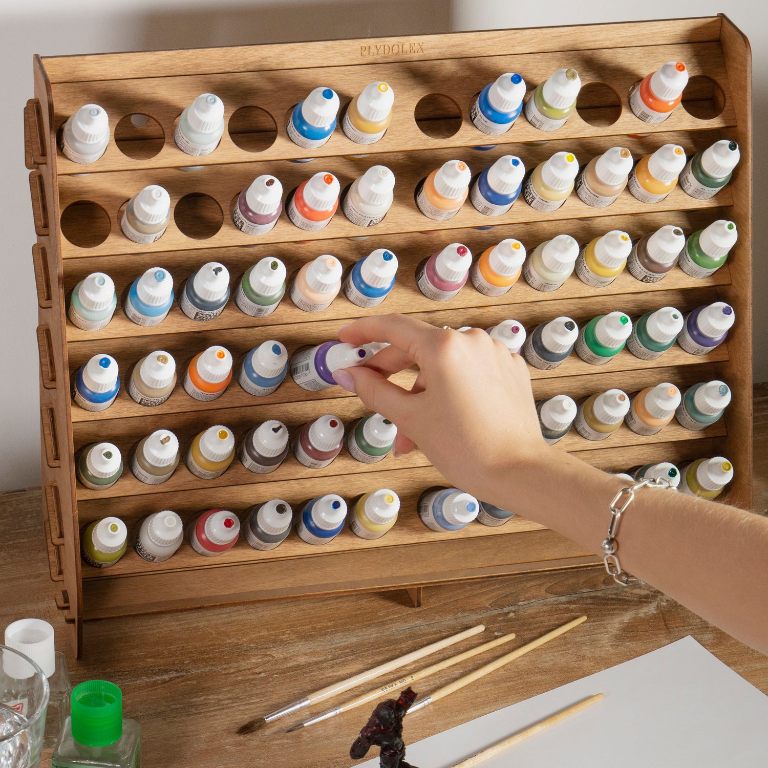 72-Bottle Warhammer Wall Paint Rack | Plydolex - Vallejo Fit – Plywood ...