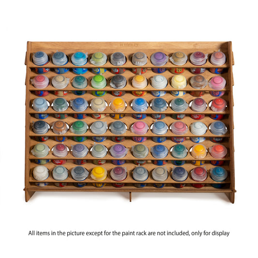 PLYDOLEX Citadel Paint Rack Organizer with 60 Holes for Miniature Paint Set - Wall-mounted Wooden Craft Paint Storage Rack - Craft Paint Holder Rack 16x5.2x12.6 inch